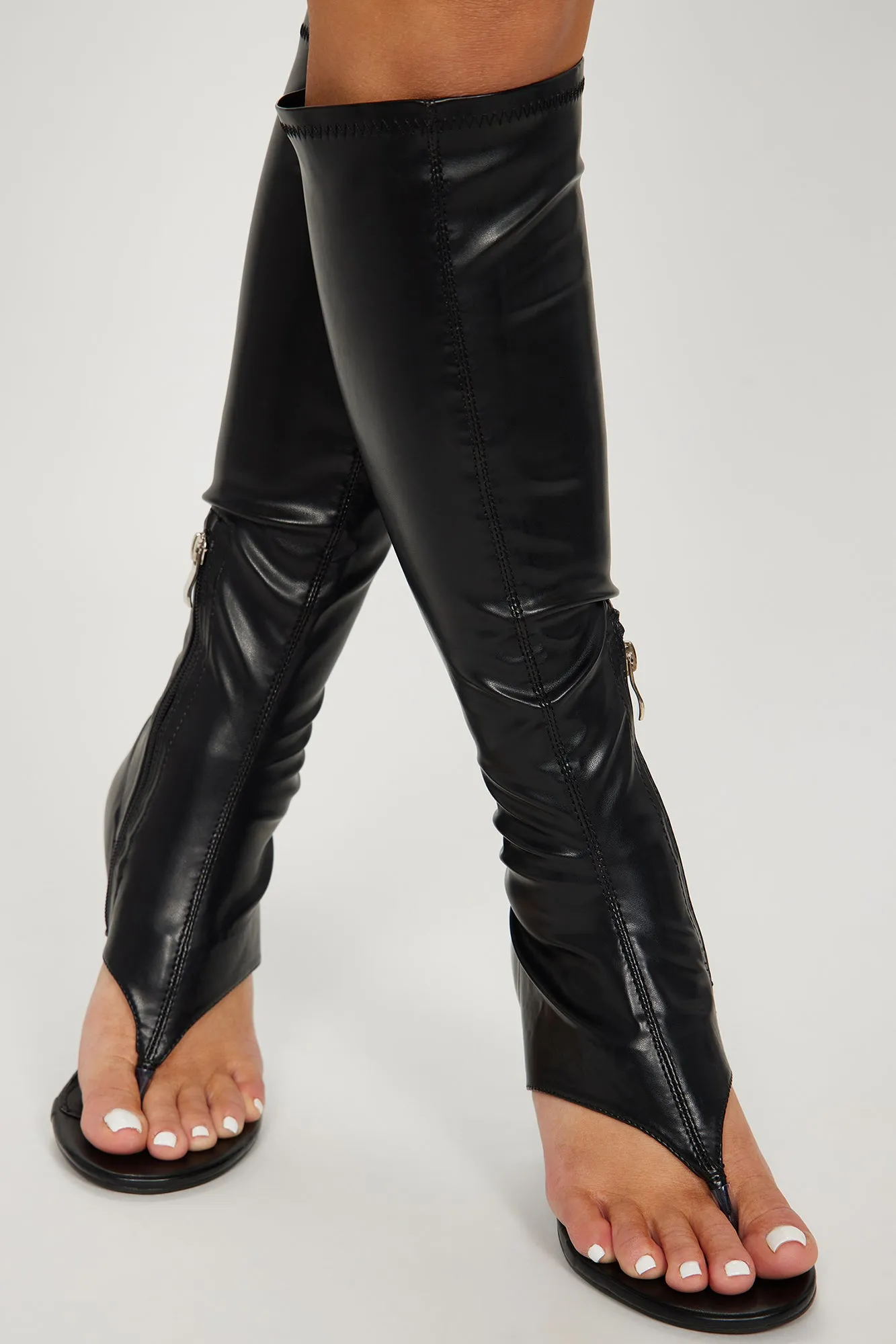 Annalise Knee High Heels - Black