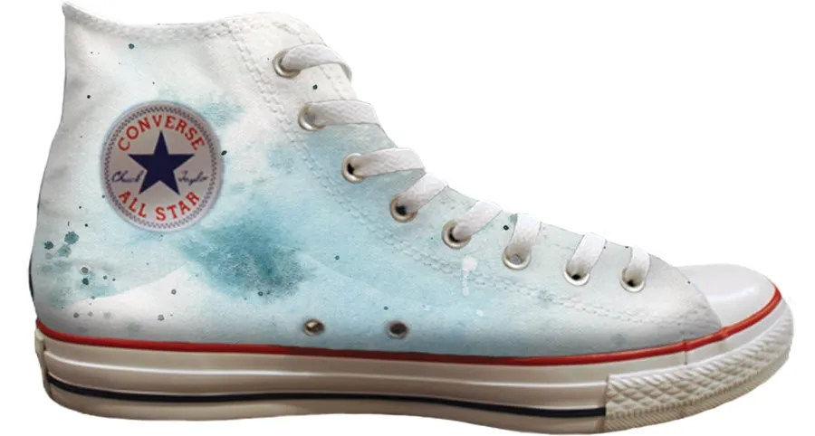 Baggins Original Hi Top Gabby Guglielmi Watercolour Whales