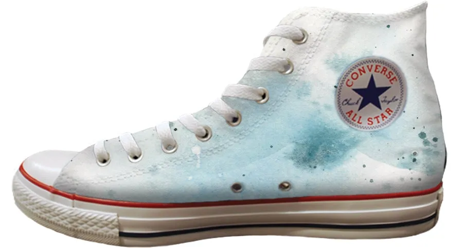 Baggins Original Hi Top Gabby Guglielmi Watercolour Whales
