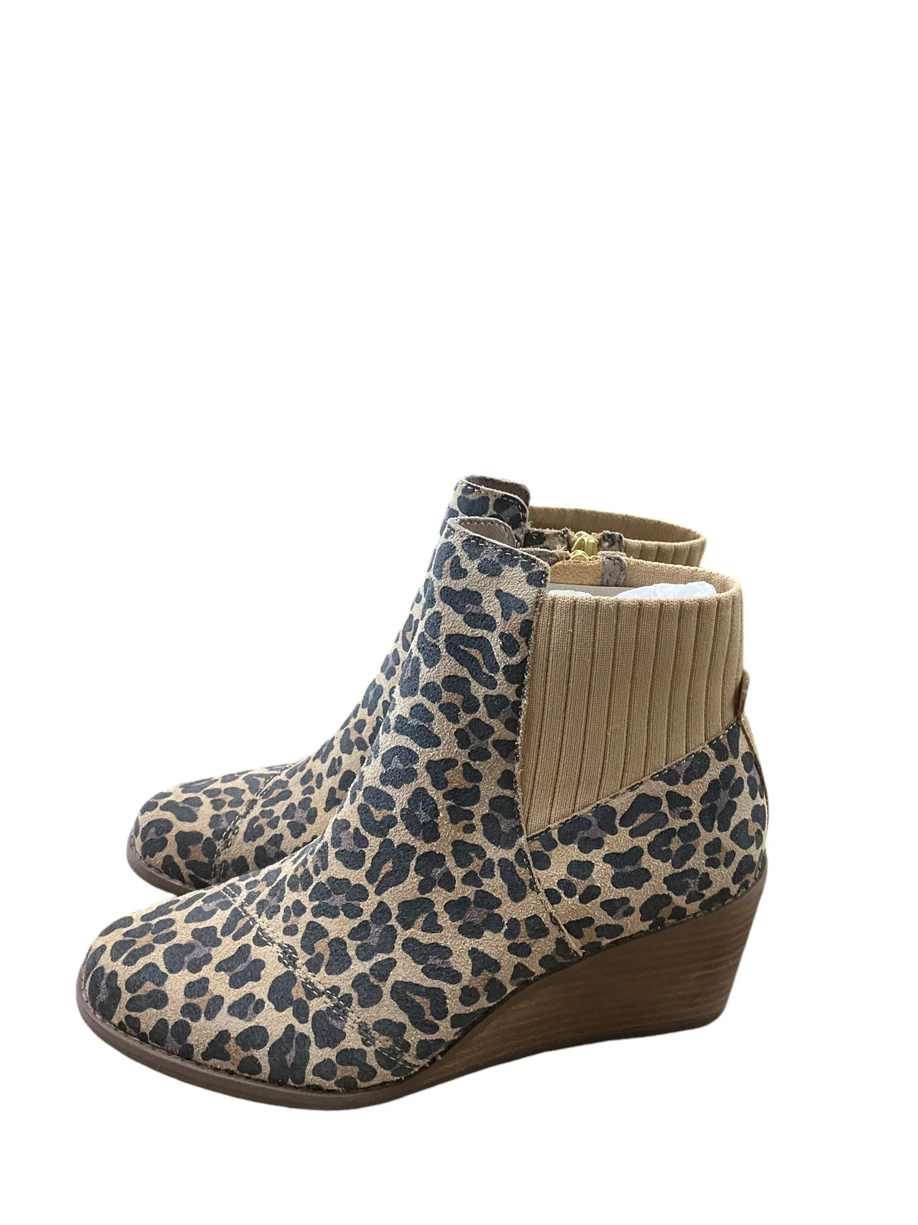 Boots Ankle Flats By Toms In Animal Print, Size: 7