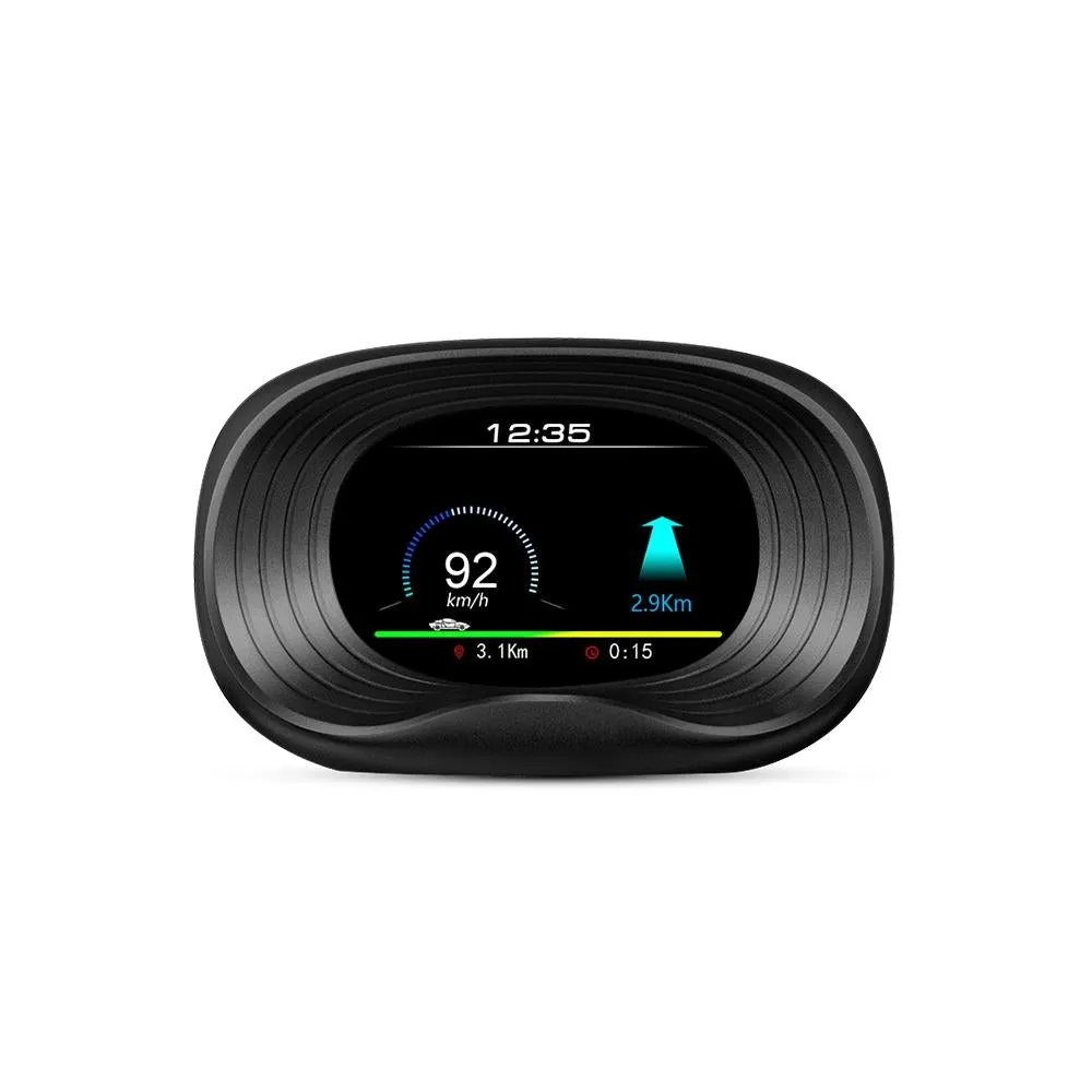Car Hud Display Overspeed Temp Engine Alarm P20 Obd2   Gps