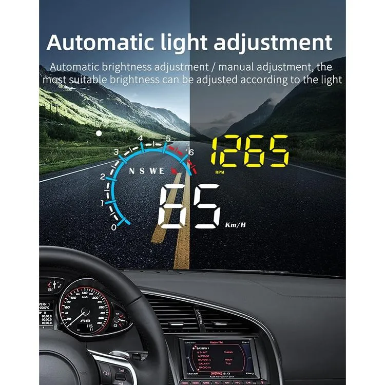 Car Hud Display Speed Temp Voltage Fault Obd2   Gps