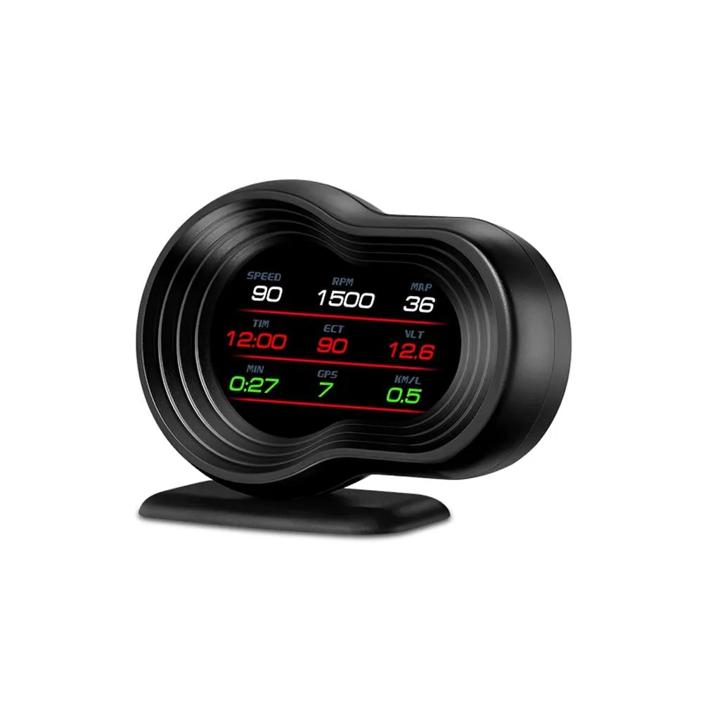 Car Hud Display Speed Water Temp Voltage Obd2   Gps