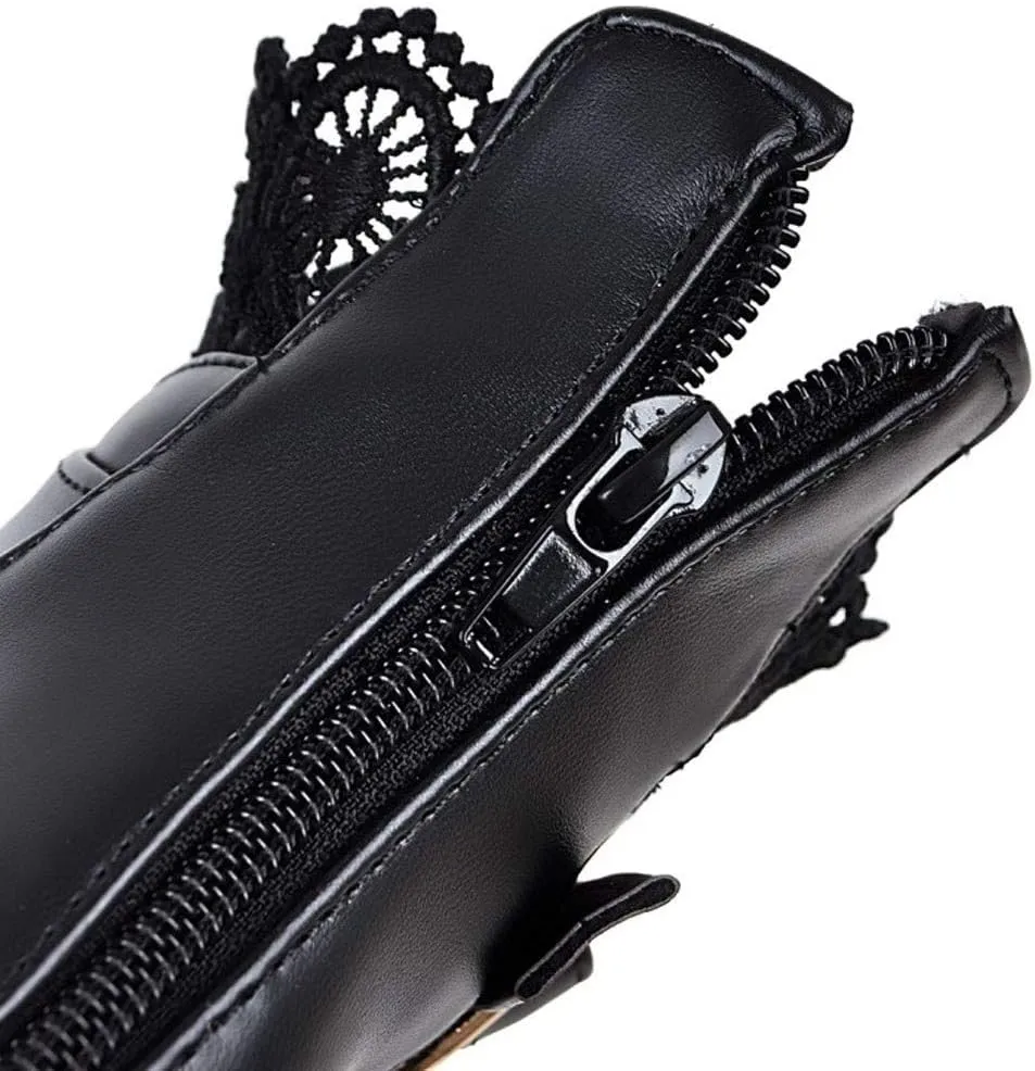 Cathalem Goth Boots for Women Fashion Lace Up Chunky Thick Heeled Booties Round Toe Fall Short Booties Shoes Platform Boots