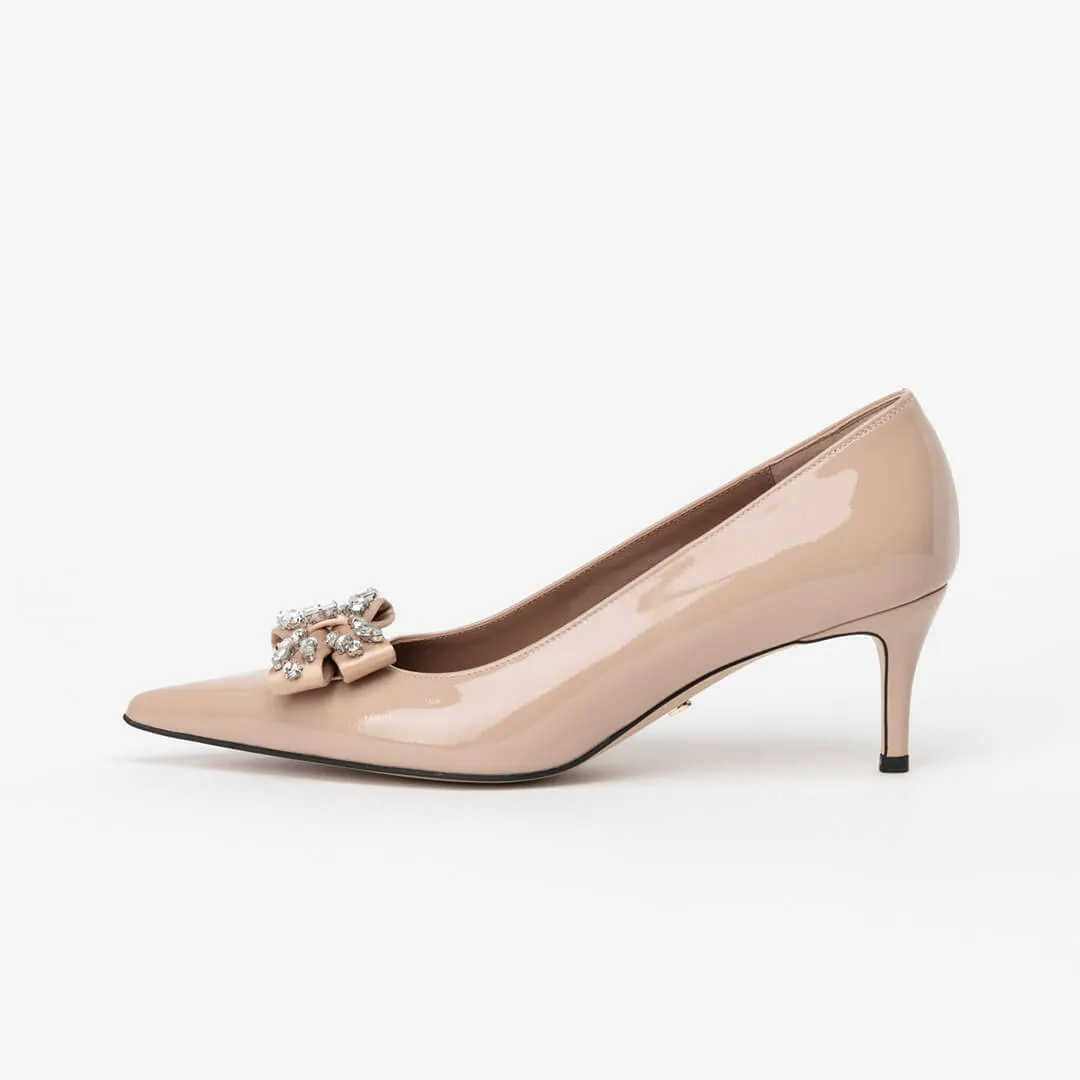 DEANNA - jeweled bow pumps