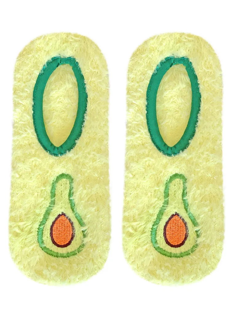 Fuzzy Avocado Slipper