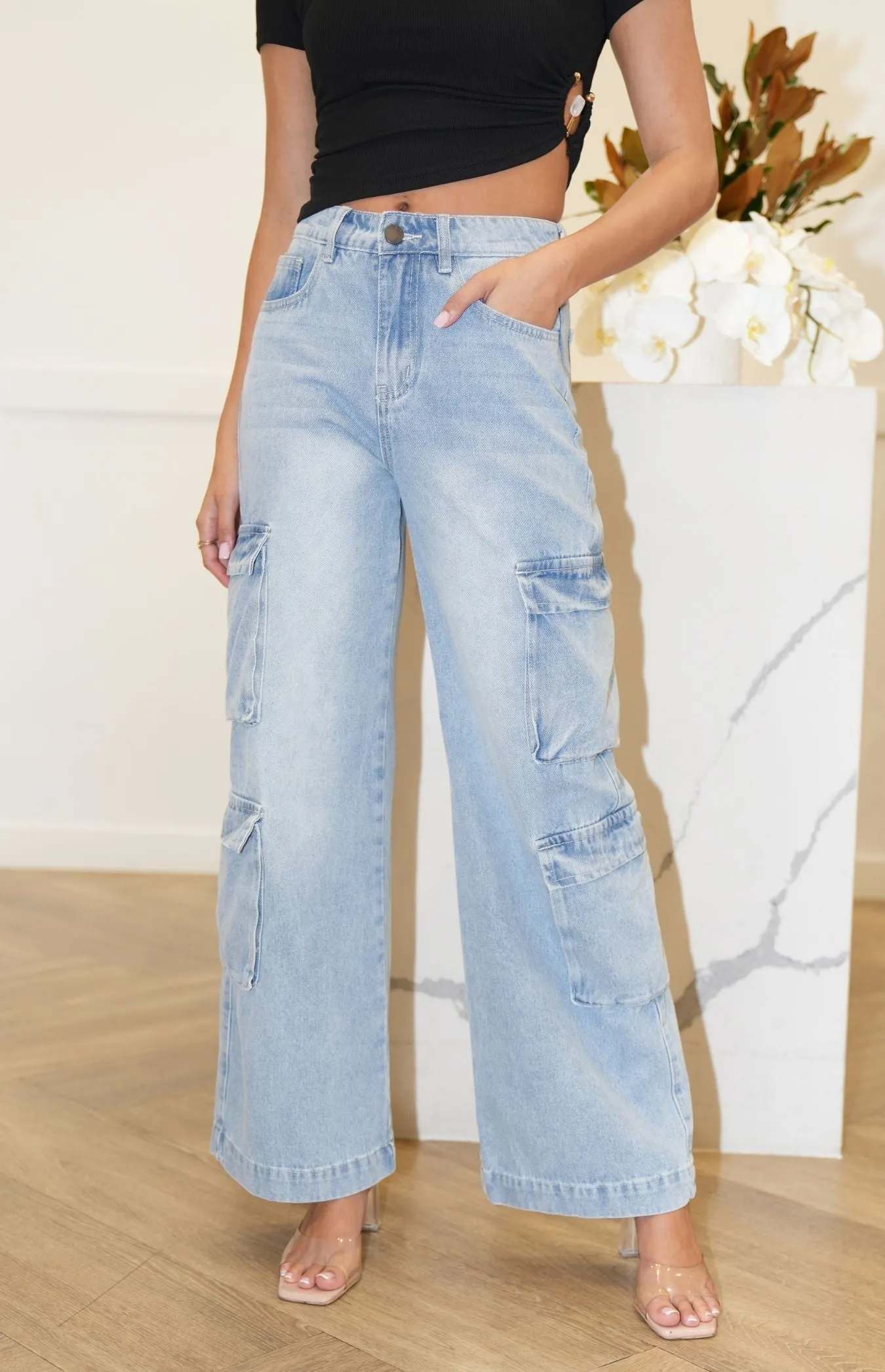 Ivy Wide Leg Jeans - Denim