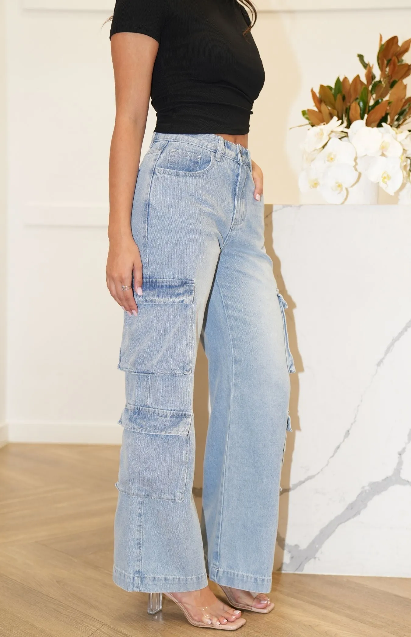 Ivy Wide Leg Jeans - Denim