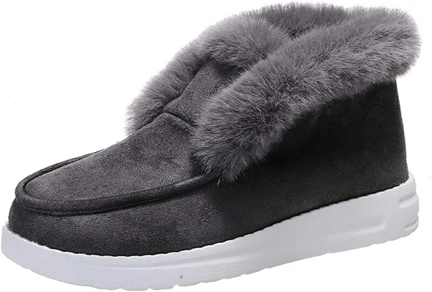 Lausiuoe Winter Boots For Women Fashion 2022 Fuzzy Ankle Bootie Warm Fluffy Silp On Casual Loafers House Shoes Slippers