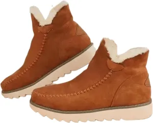 Lausiuoe Womens Winter Boots With Fur Lined Snow Fuzzy Ankle Booties Fashion Slip On Warm House Shoes Loafers Slippers