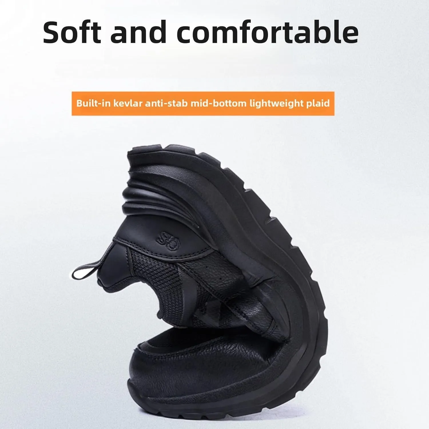 Men & Women Industrial Safety Shoes Steel Toe Protection Non-Slip Outsole Anti-Stab Midsole Lightweight Breathable for Factory Warehouse Construction