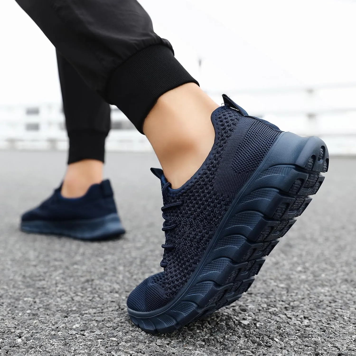 Men Running Tennis Shoes Gym Fashion Sneakers Walking Workout Shoes Athletic Slip on Breathable Mesh Comfortable Lightweight Casual Sport Shoe