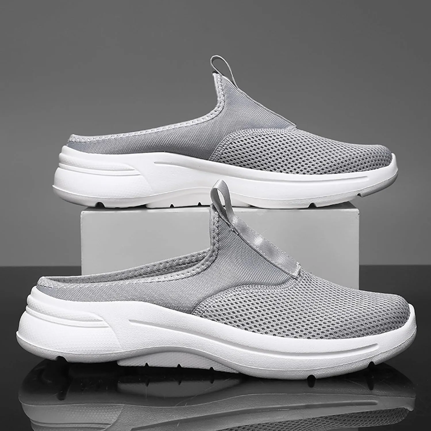 Men's Breathable Slip-On Sneakers Lightweight Casual Walking Shoes with Air-Cooled Foam for Summer Comfort