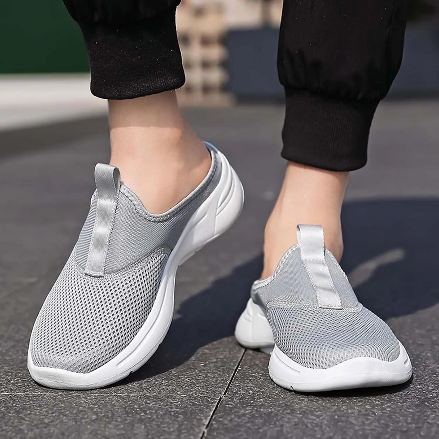 Men's Breathable Slip-On Sneakers Lightweight Casual Walking Shoes with Air-Cooled Foam for Summer Comfort