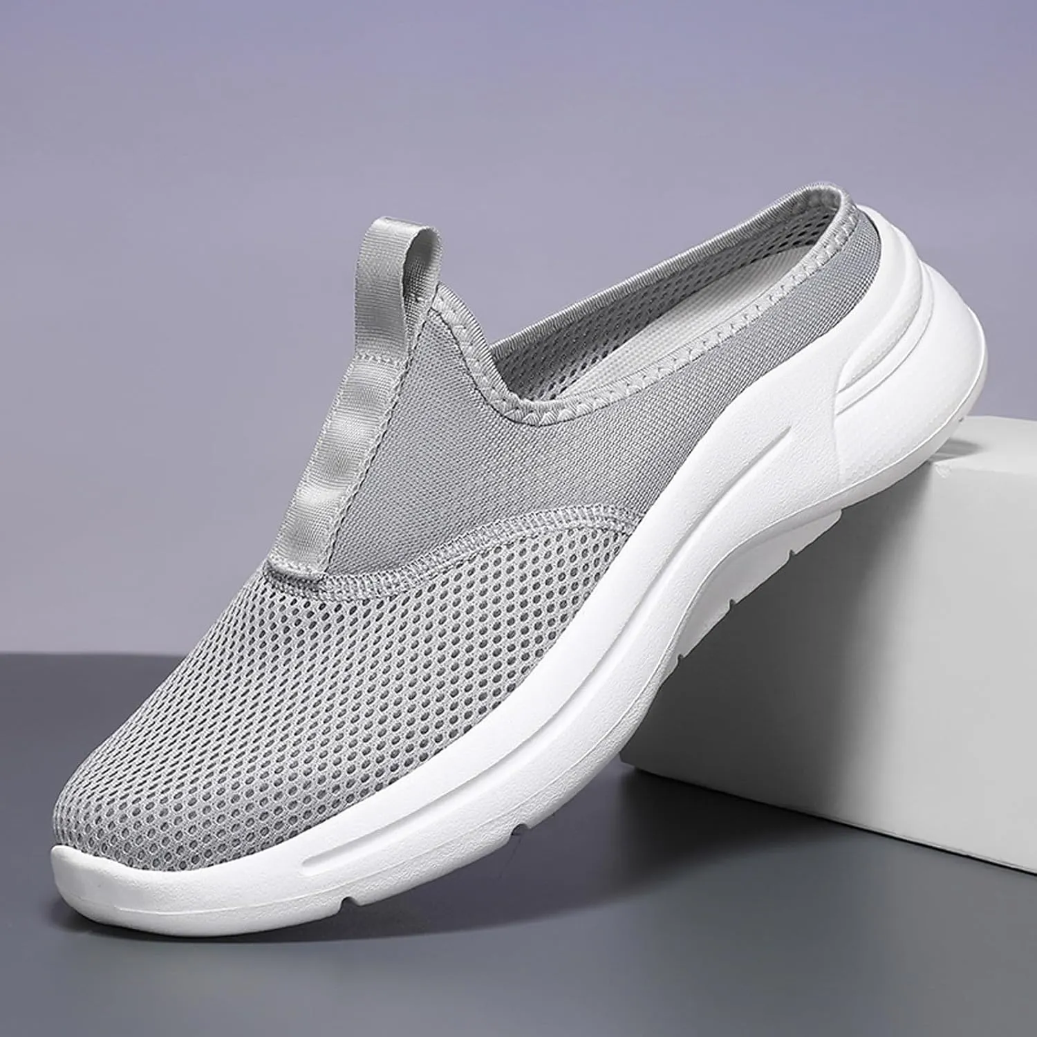 Men's Breathable Slip-On Sneakers Lightweight Casual Walking Shoes with Air-Cooled Foam for Summer Comfort