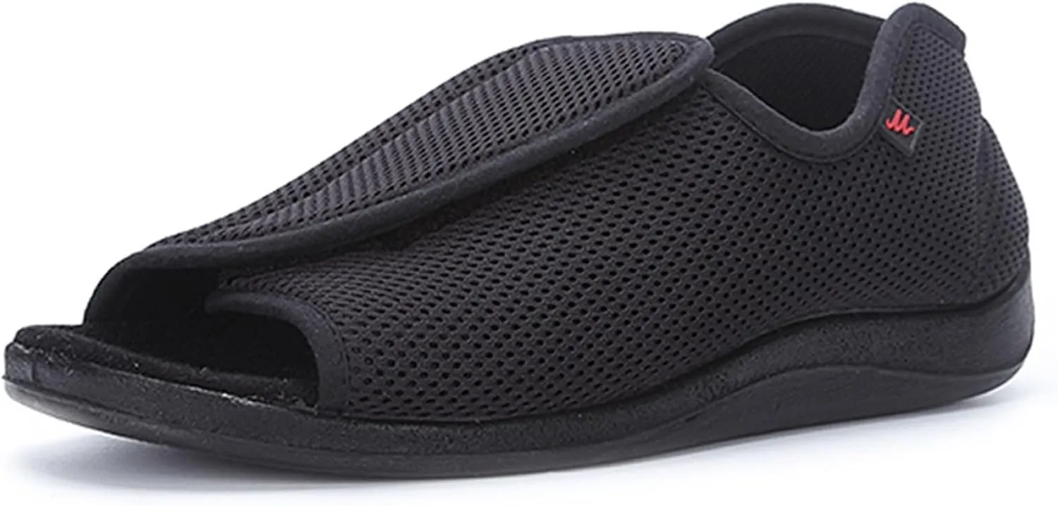 Men's Open Toe Diabetic Slippers - Adjustable Orthopedic Walking Shoes for Swollen Feet & Edema - Comfortable & Durable Support for Elderly