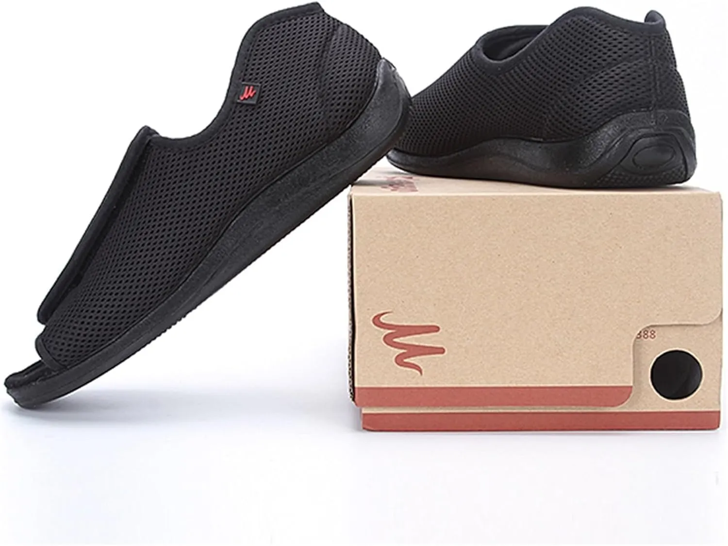 Men's Open Toe Diabetic Slippers - Adjustable Orthopedic Walking Shoes for Swollen Feet & Edema - Comfortable & Durable Support for Elderly