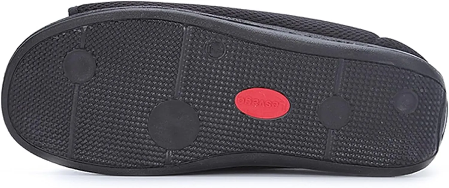 Men's Open Toe Diabetic Slippers - Adjustable Orthopedic Walking Shoes for Swollen Feet & Edema - Comfortable & Durable Support for Elderly
