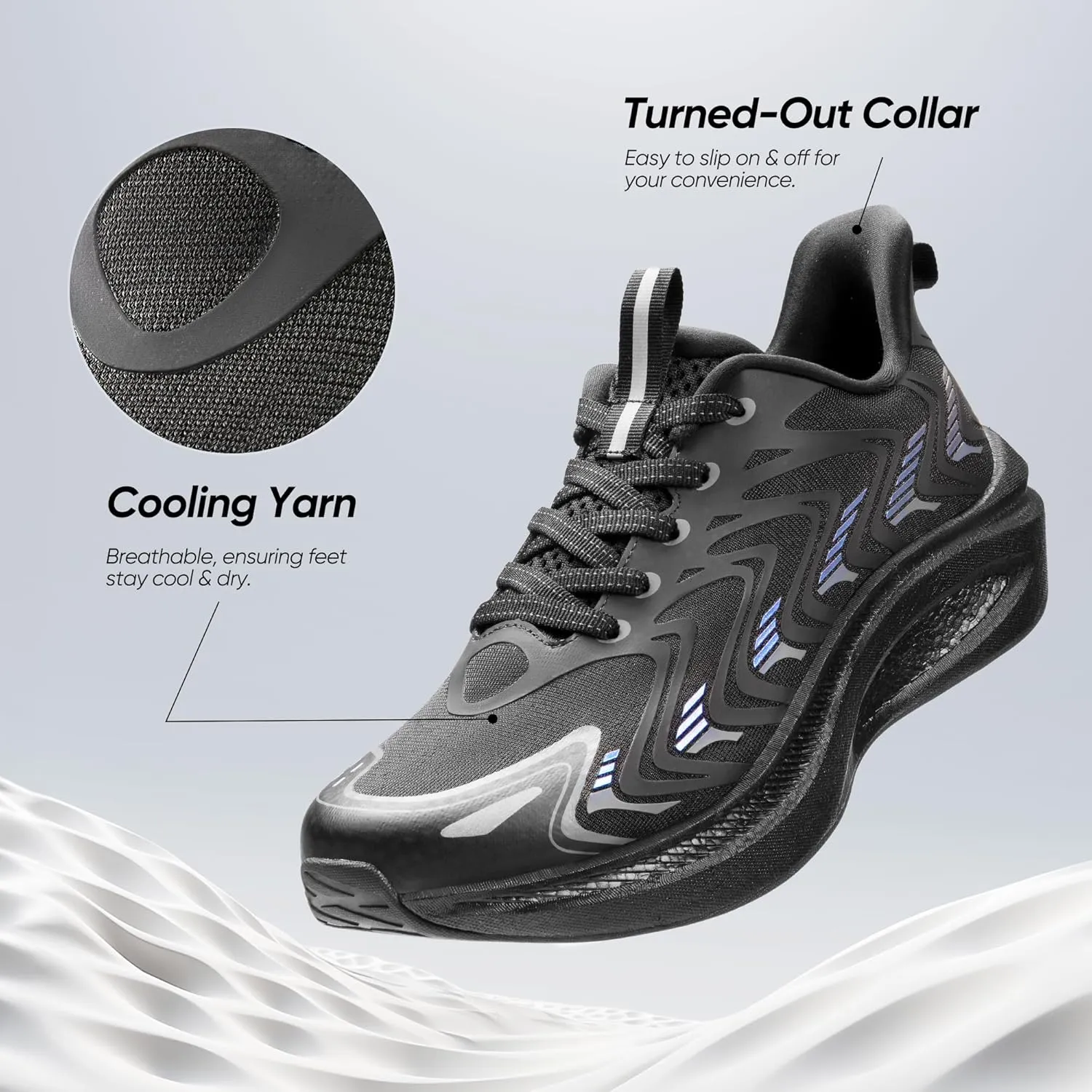 Men's Running Tennis Shoes FlyLife Athletic Gym Workout Cross Training Comfortable Breathable Walking Sneakers