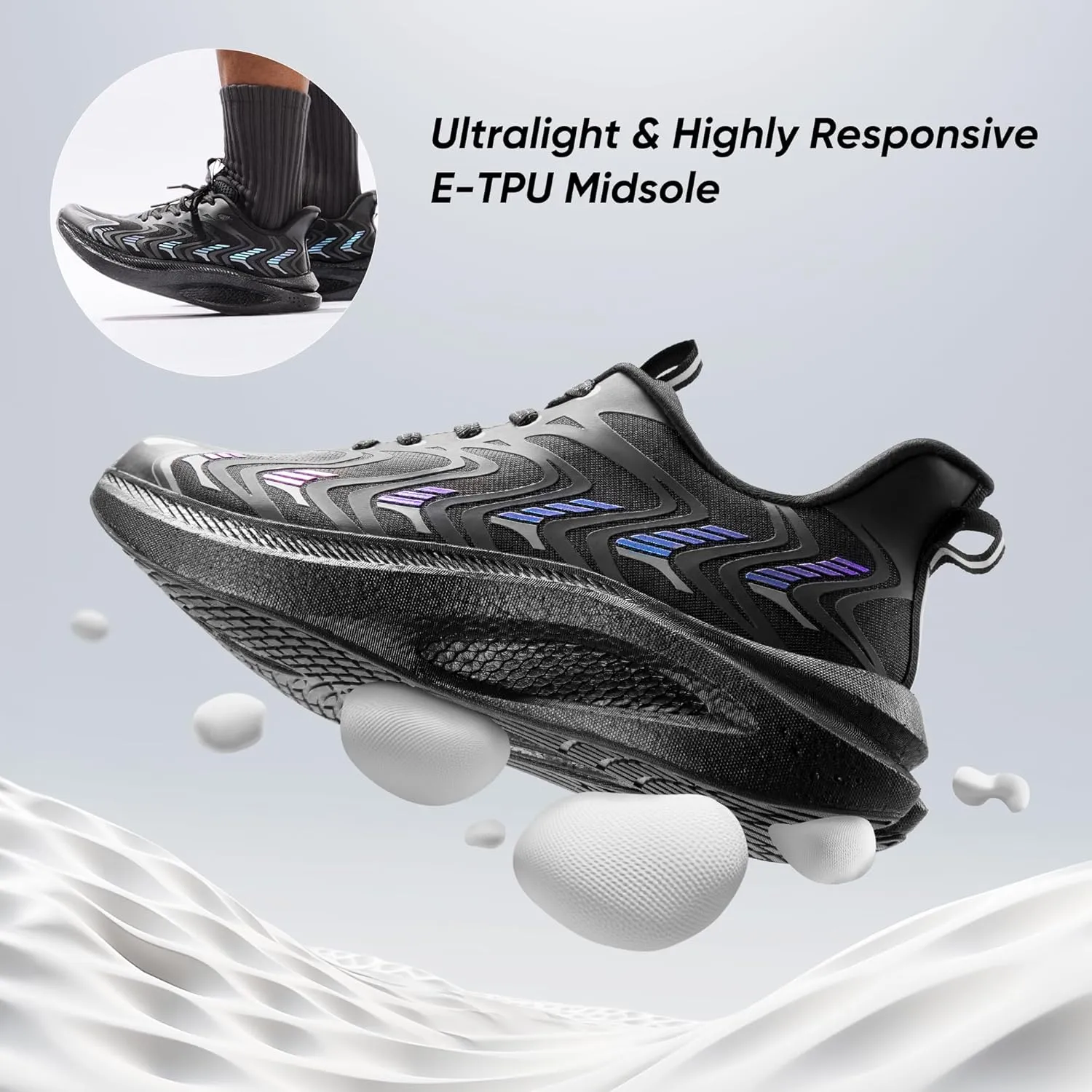 Men's Running Tennis Shoes FlyLife Athletic Gym Workout Cross Training Comfortable Breathable Walking Sneakers