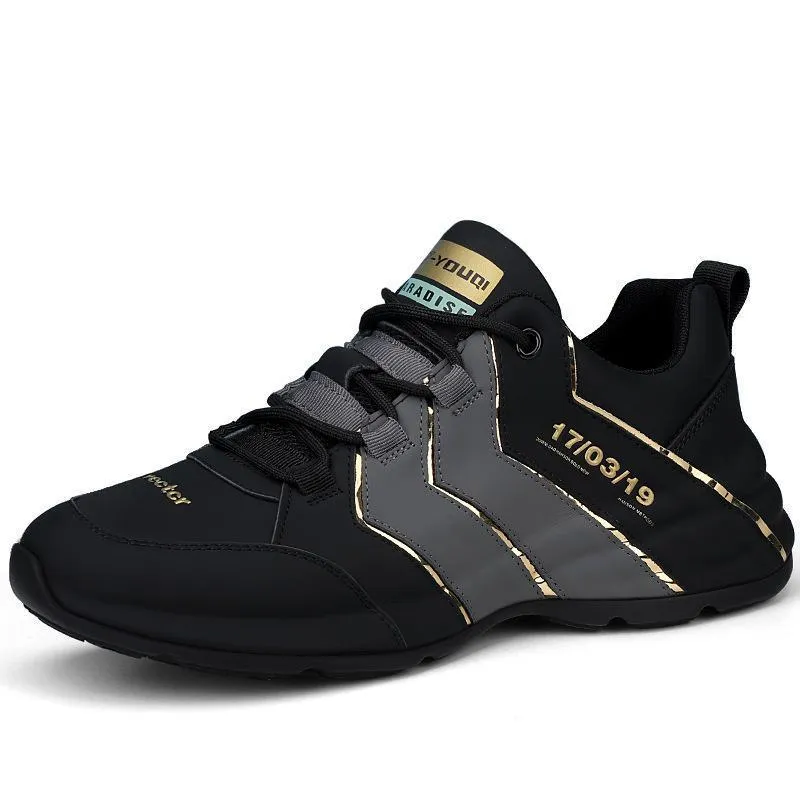 Men's Spring Autumn Leather Comfortable Platform Sneakers Lace Up Fashion Running Shoes Luxury Shoes