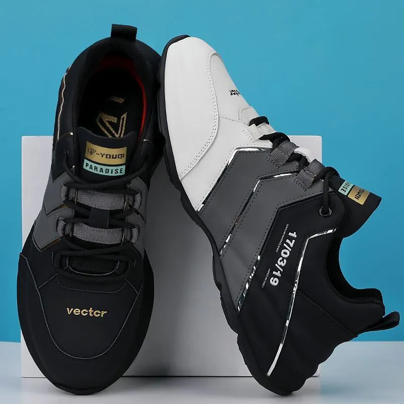 Men's Spring Autumn Leather Comfortable Platform Sneakers Lace Up Fashion Running Shoes Luxury Shoes