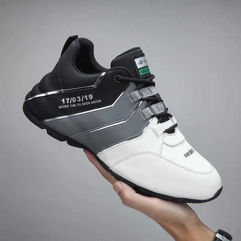 Men's Spring Autumn Leather Comfortable Platform Sneakers Lace Up Fashion Running Shoes Luxury Shoes