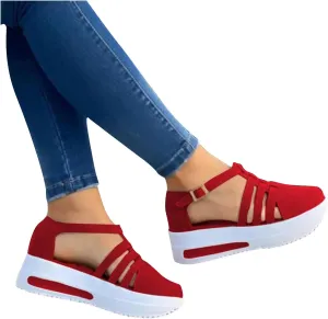 Rvidbe Platform Sandals for Women Sexy Women's Peep Toe Platform Sandals Summer Casual Ankle Buckle Wedge Sandals Shoes