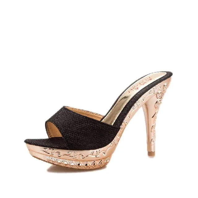 Thin Heel Slippers Women Shoes