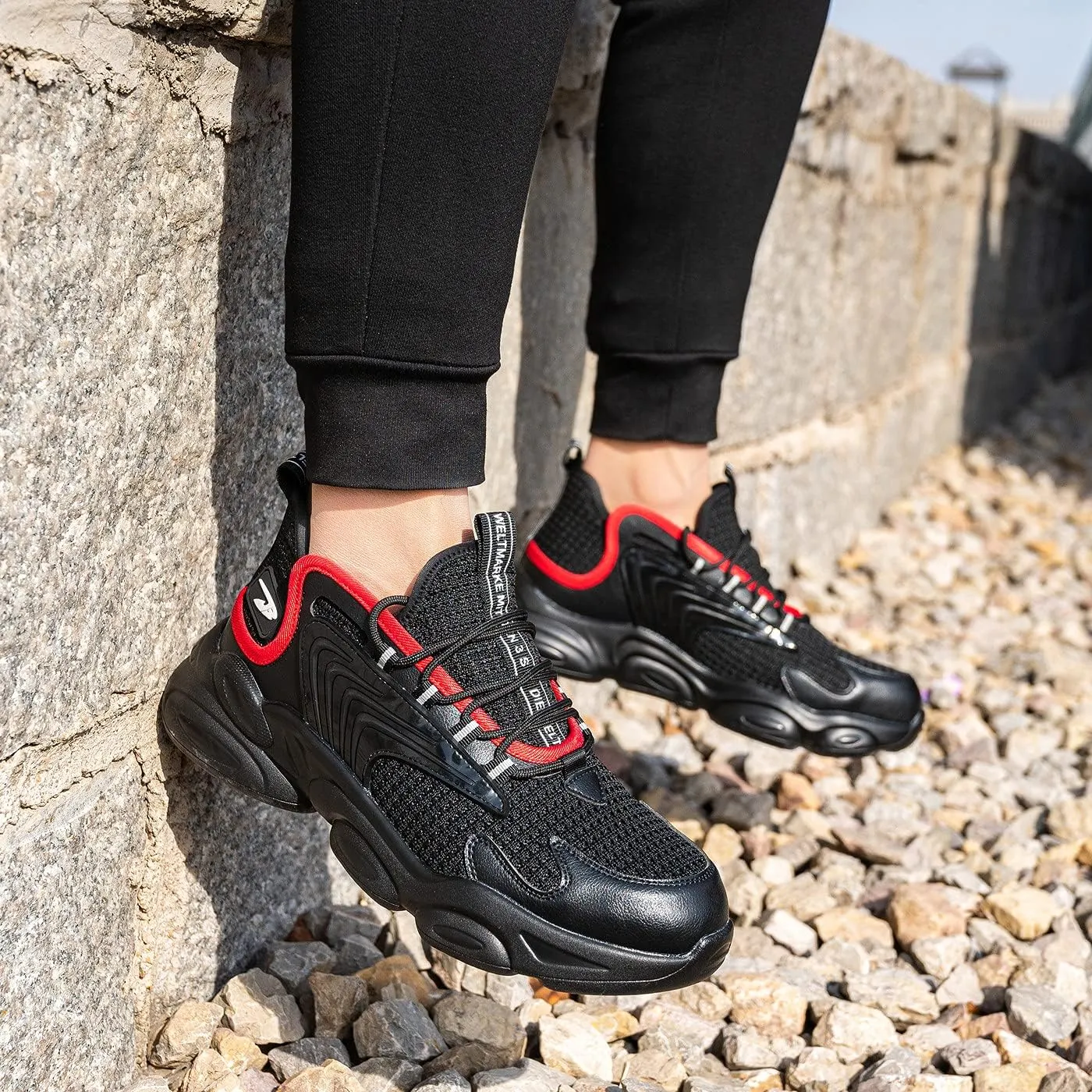 U-lite Breathable Safety Work Shoes for Men Women, Splash Resistant Anti-Smash Puncture-Proof Indestructible Industrial Construction Sneakers