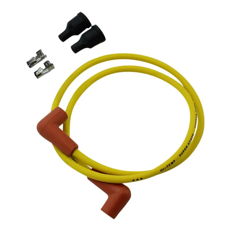 Universal 7mm Yellow Spark Plug Wire Set 28" Long (Fits All Harley Models)
