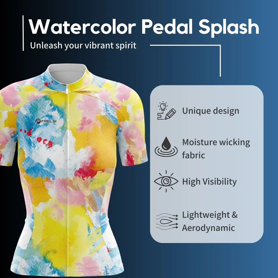 Watercolor Pedal Splash | Women's Short Sleeve Cycling Jersey