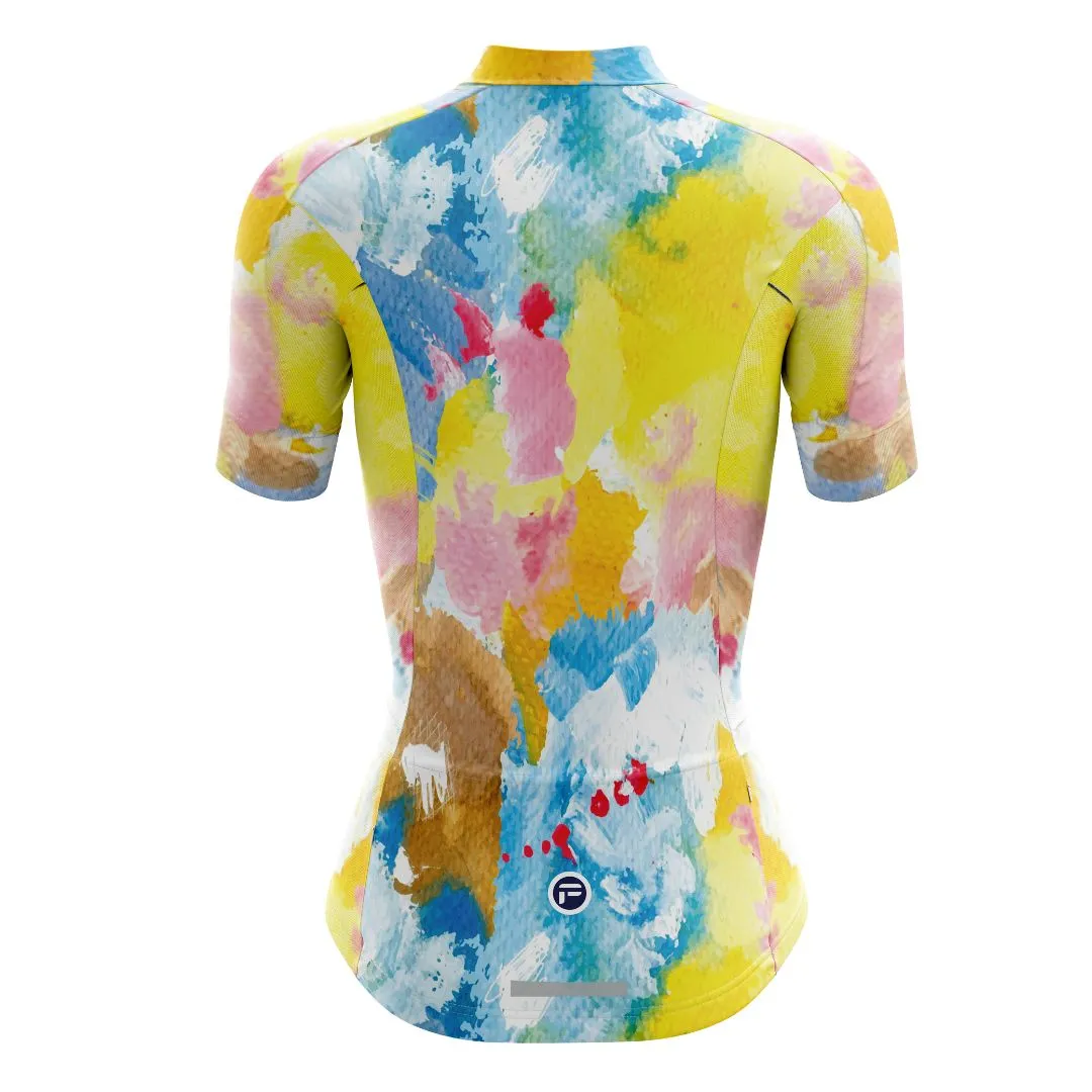 Watercolor Pedal Splash | Women's Short Sleeve Cycling Jersey
