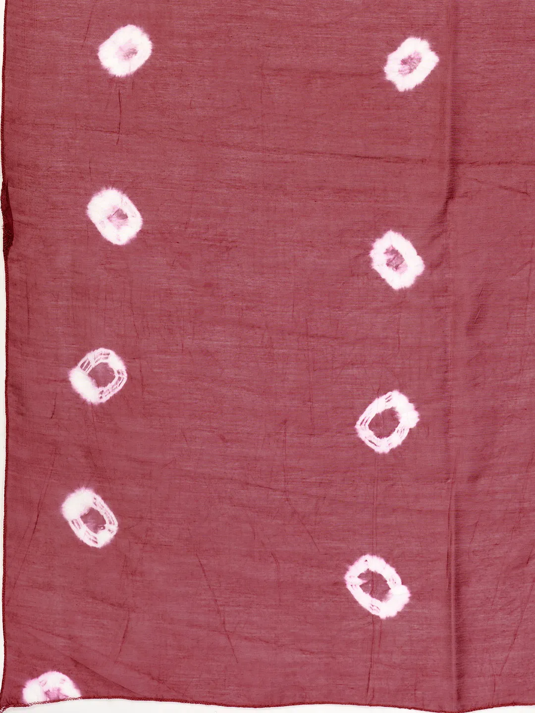 Women'S Batik Print & Mirror Straight Chanderi Magenta Stitched Kurta With Dupatta