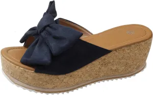 Womens Outdoor Beach Non-Slip Thick Wedge Slippers Wide Width Slip On Peep Toe Bow Non-Slip Summer Slingback Slipper Vacation Travel Going Out Flip Flops 2025 Platform Heel Shoes Sandals