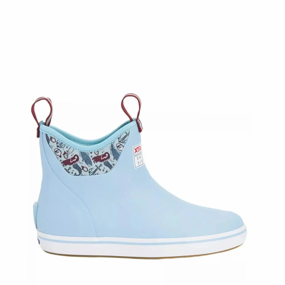 Xtratuf Women's S Salmon Sisters 6 Ankle Deck Boot Ankle Deck Boot Blue M